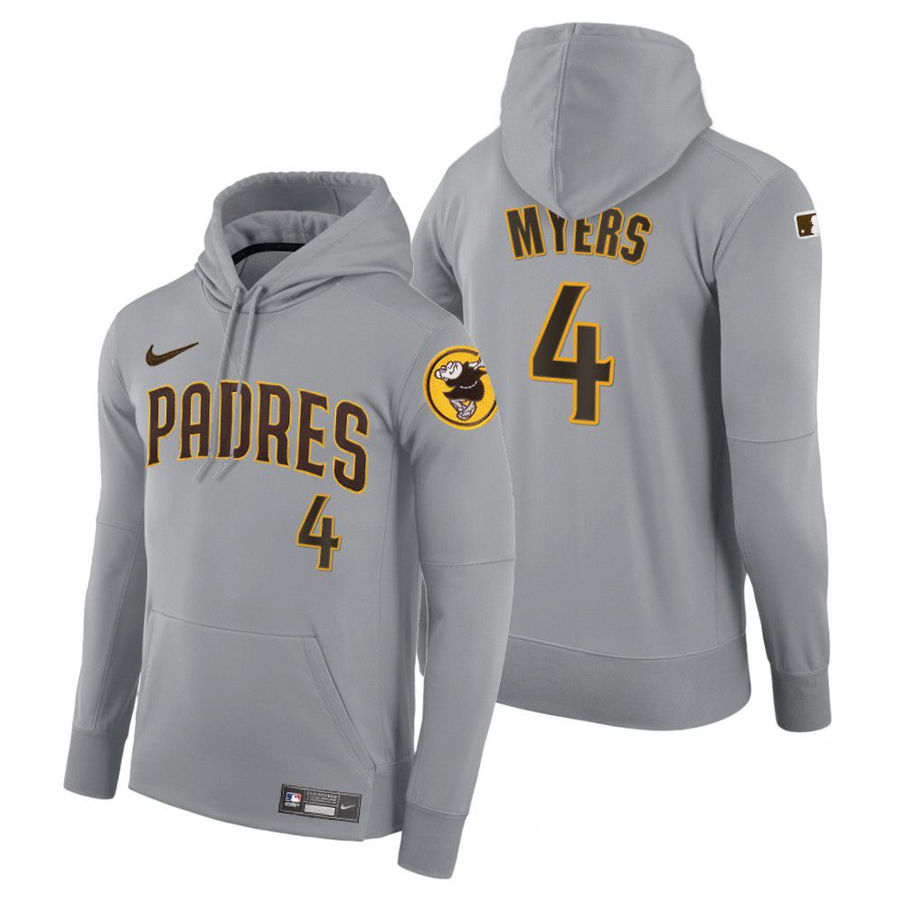 Men Pittsburgh Pirates #4 Myers gray road hoodie 2021 MLB Nike Jerseys->pittsburgh pirates->MLB Jersey